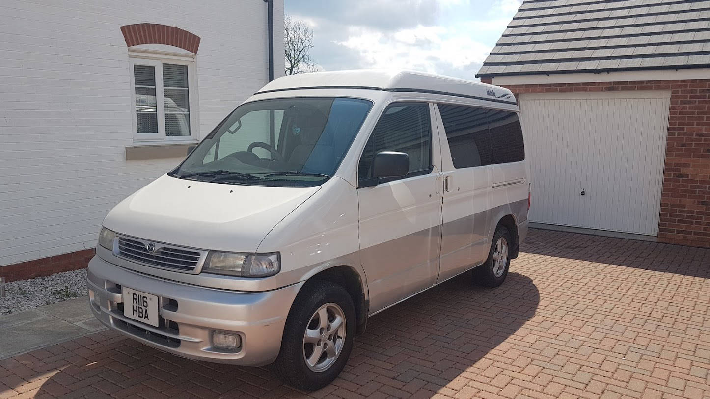 A pristine two-tone Mazda Bongo which uses our quality spare parts.